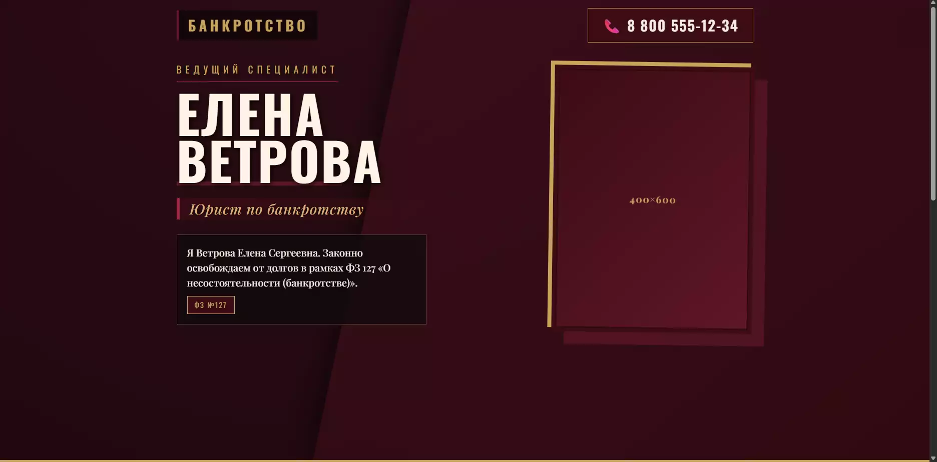 Шаблон «Елена Ветрова»